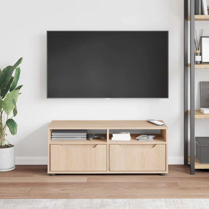 Dulap TV „VISNES” Stejar Sonoma 100x40x38 cm lemn prelucrat - WALTI WALTI