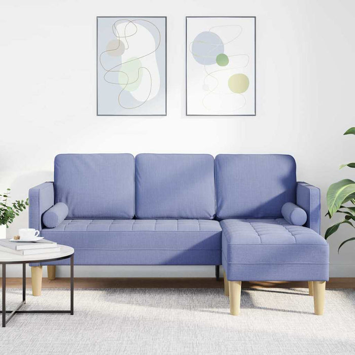 Set de canapea cu pernă Albastru Jeans Poliester - WALTI WALTI