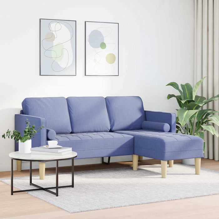 Set de canapea cu pernă Albastru Jeans Poliester - WALTI WALTI