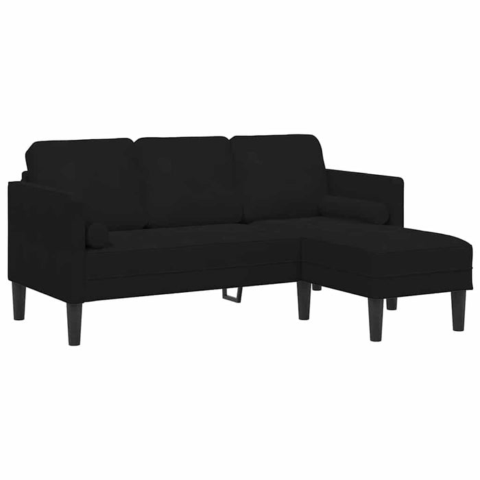 Set de canapea cu pernă Negru Poliester - WALTI WALTI
