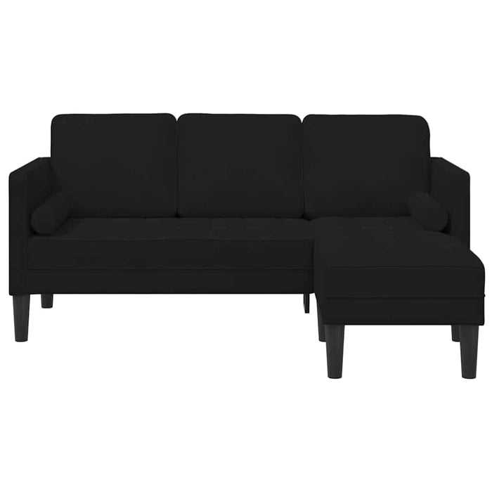 Set de canapea cu pernă Negru Poliester - WALTI WALTI