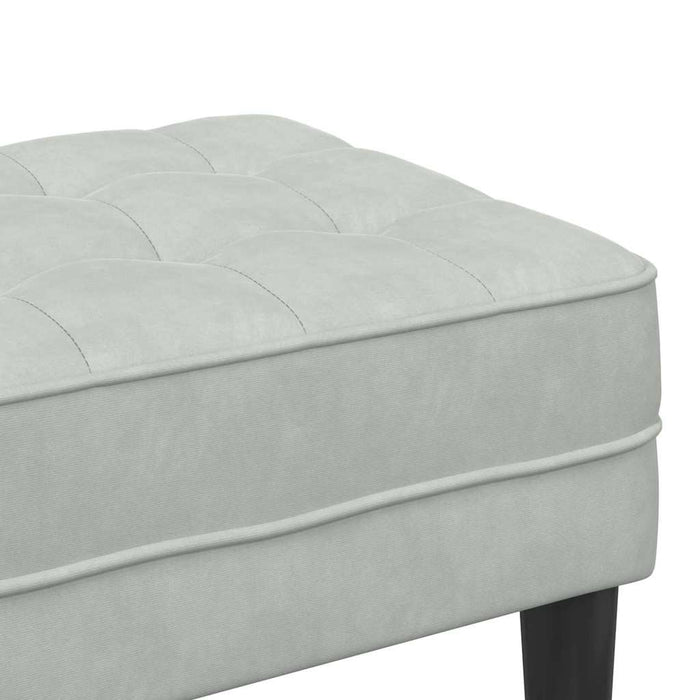 bancă cu pernă Gri deschis 113 x 57 x 39 cm Catifea - WALTI WALTI