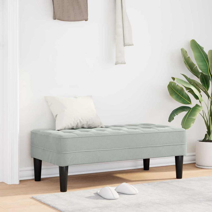 bancă cu pernă Gri deschis 113 x 57 x 39 cm Catifea - WALTI WALTI
