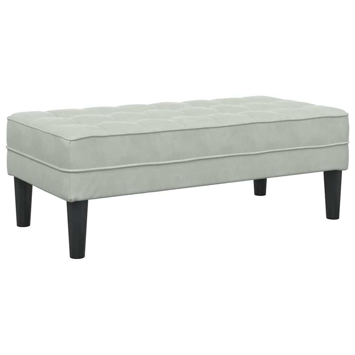 bancă cu pernă Gri deschis 113 x 57 x 39 cm Catifea - WALTI WALTI