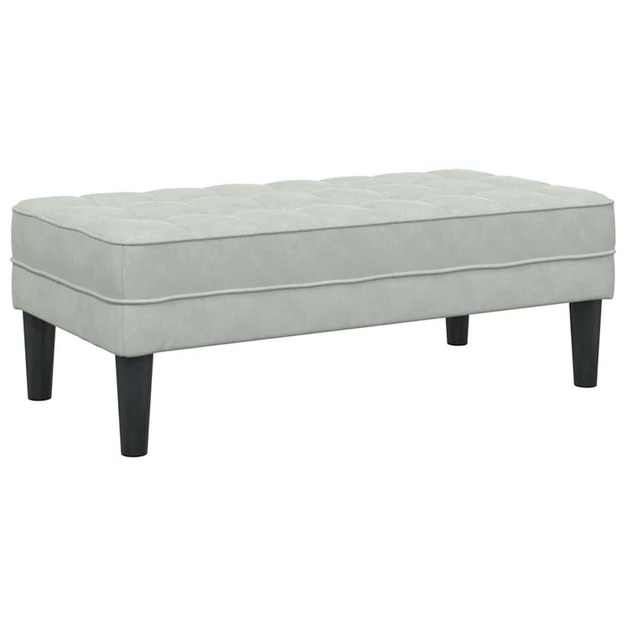 bancă cu pernă Gri deschis 113 x 57 x 39 cm Catifea - WALTI WALTI