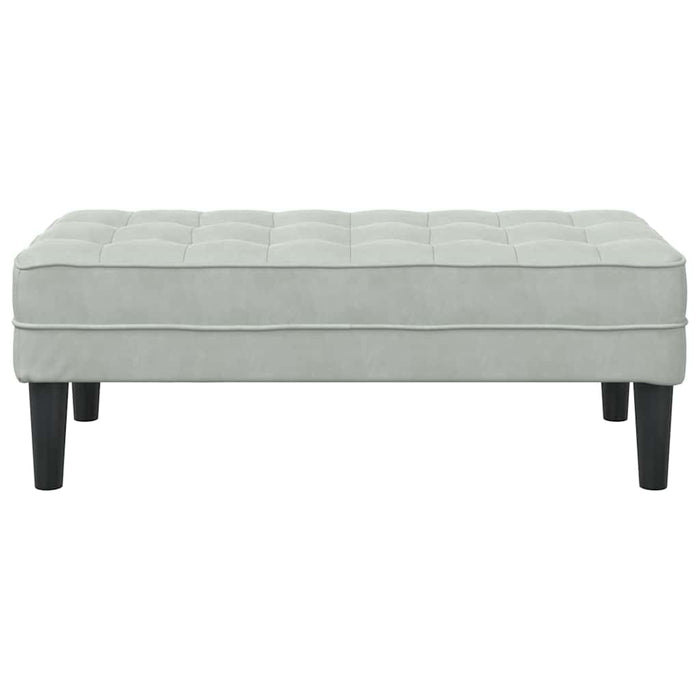 bancă cu pernă Gri deschis 113 x 57 x 39 cm Catifea - WALTI WALTI