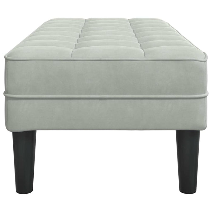 bancă cu pernă Gri deschis 113 x 57 x 39 cm Catifea - WALTI WALTI