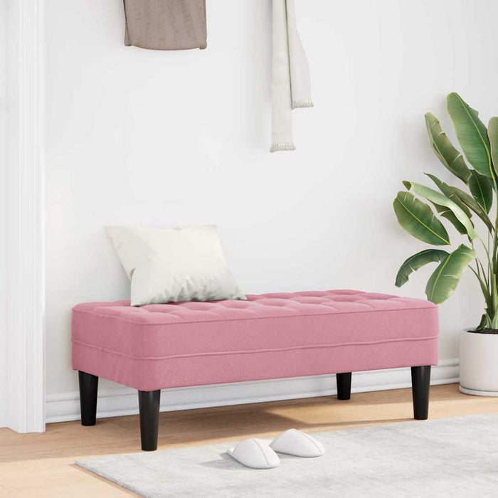 bancă cu pernă Roz 113 x 57 x 39 cm Catifea WALTI