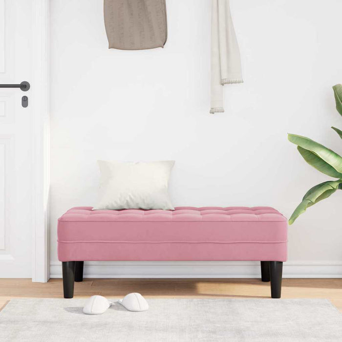 bancă cu pernă Roz 113 x 57 x 39 cm Catifea WALTI