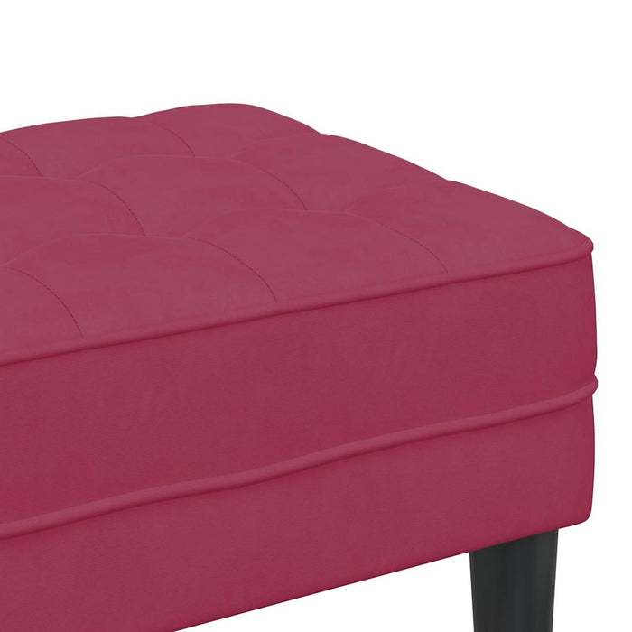 bancă cu pernă Roșu Vin 113 x 57 x 39 cm Catifea - WALTI WALTI