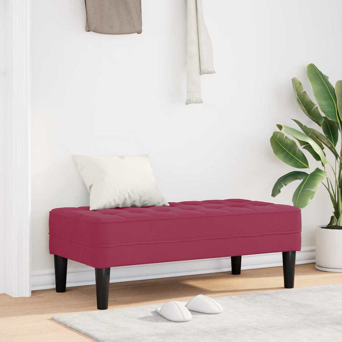 bancă cu pernă Roșu Vin 113 x 57 x 39 cm Catifea - WALTI WALTI