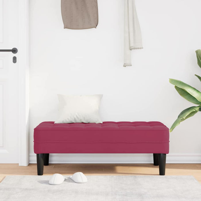 bancă cu pernă Roșu Vin 113 x 57 x 39 cm Catifea - WALTI WALTI