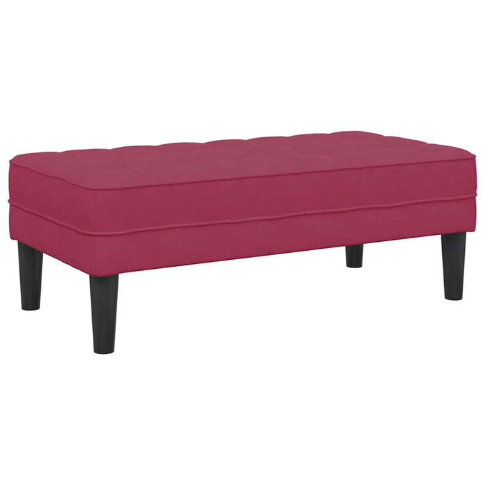 bancă cu pernă Roșu Vin 113 x 57 x 39 cm Catifea - WALTI WALTI