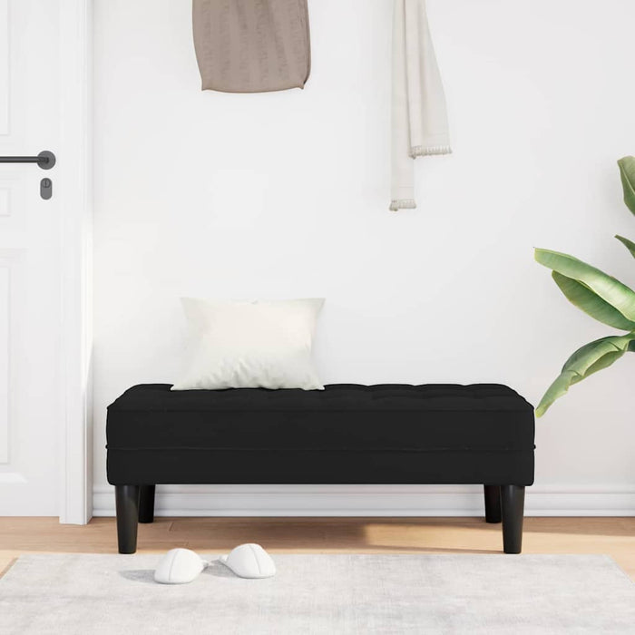 bancă cu pernă Negru 113 x 57 x 39 cm Catifea - WALTI WALTI