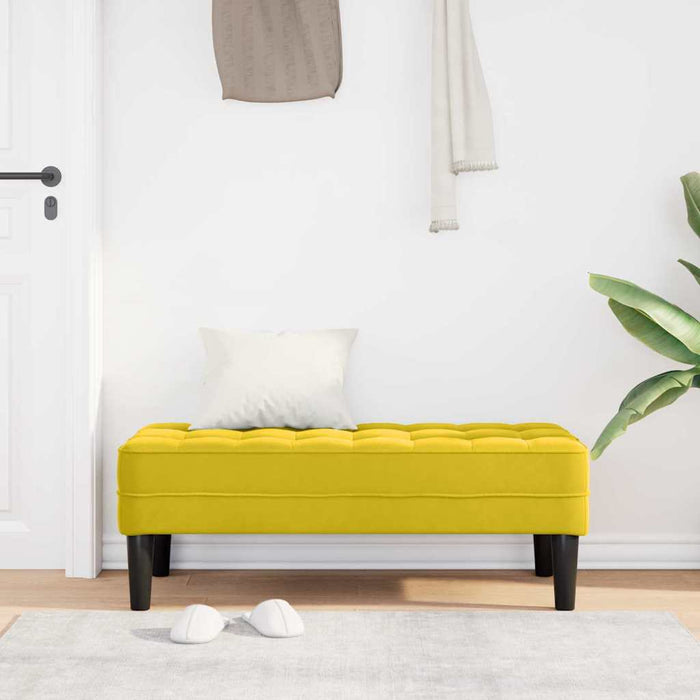 bancă cu pernă Galben 113 x 57 x 39 cm Catifea WALTI