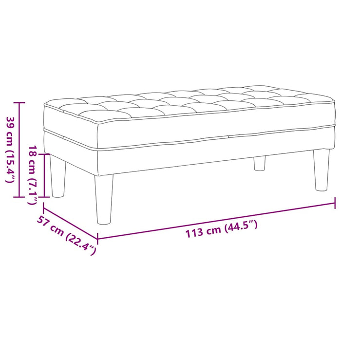 bancă cu pernă Galben 113 x 57 x 39 cm Catifea WALTI