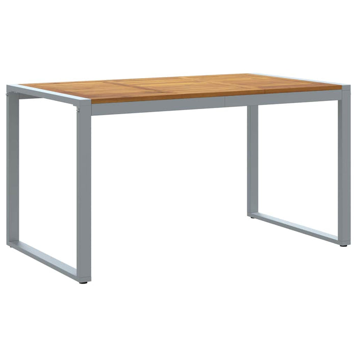 Masă de Grădină Gri 140 x 80 x 75 cm Lemn Solid de Acacia - WALTI WALTI