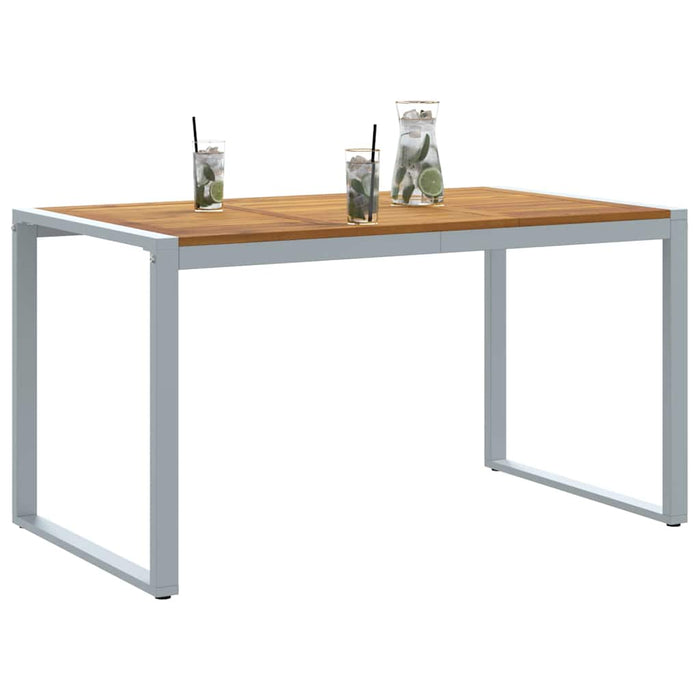 Masă de Grădină Gri 140 x 80 x 75 cm Lemn Solid de Acacia - WALTI WALTI