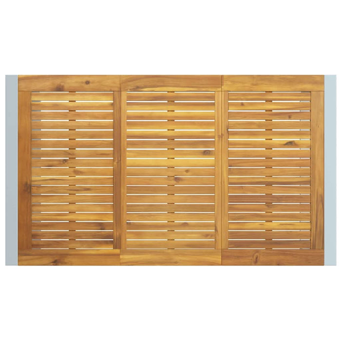 Masă de Grădină Gri 140 x 80 x 75 cm Lemn Solid de Acacia - WALTI WALTI