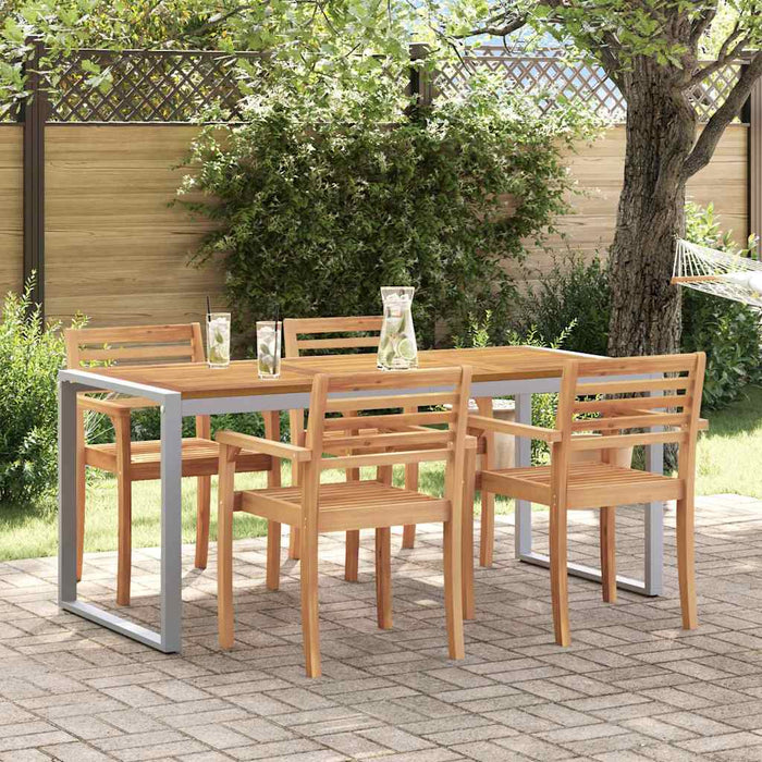 Masă de Grădină Gri 180 x 90 x 75 cm Lemn Solid de Acacia - WALTI WALTI