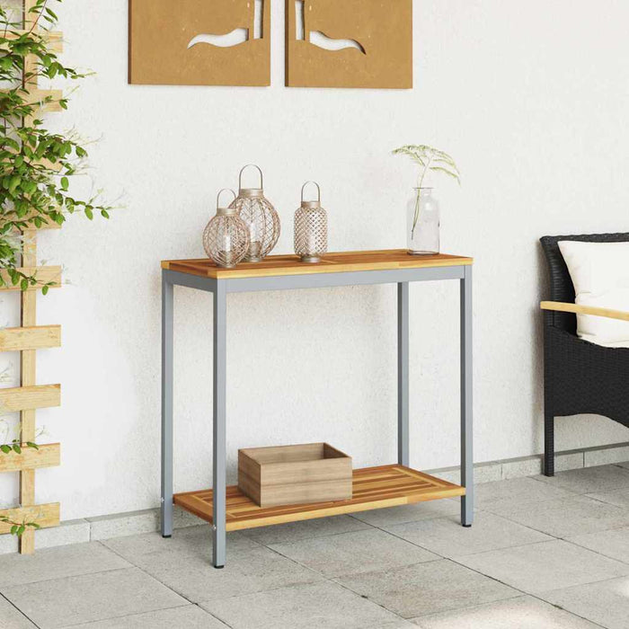 Masă de exterior cu depozitare Natural și Gri 80 x 35 x 75 cm - WALTI WALTI