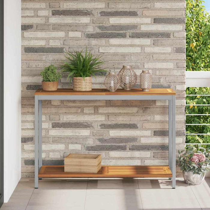 Masă de exterior cu depozitare Natural și Gri 110 x 35 x 75 cm WALTI