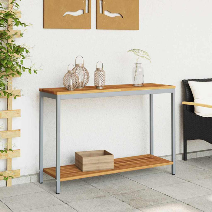 Masă de exterior cu depozitare Natural și Gri 110 x 35 x 75 cm WALTI