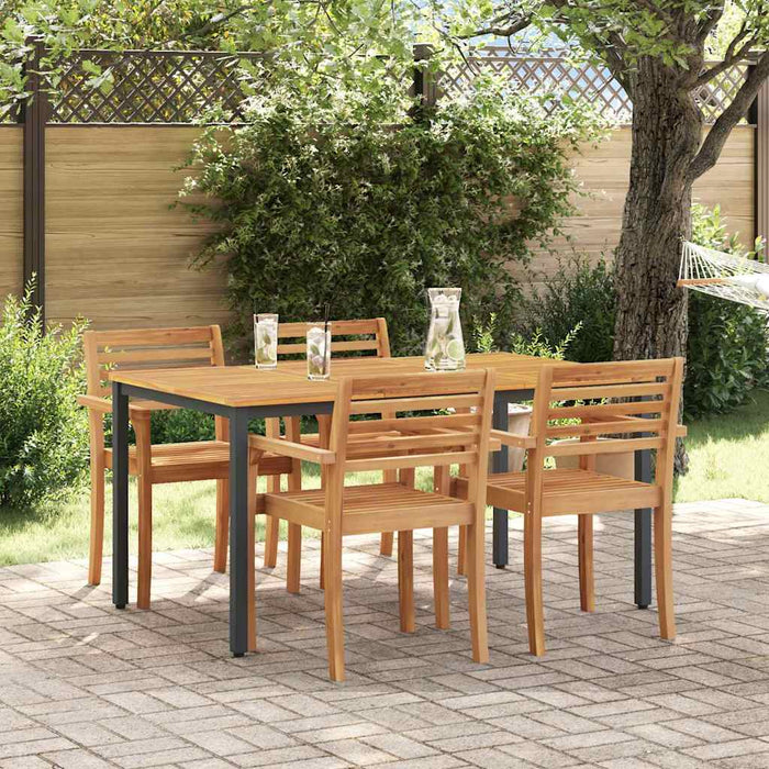 Masă de exterior Natural și Negru 150 x 90 x 75 cm WALTI