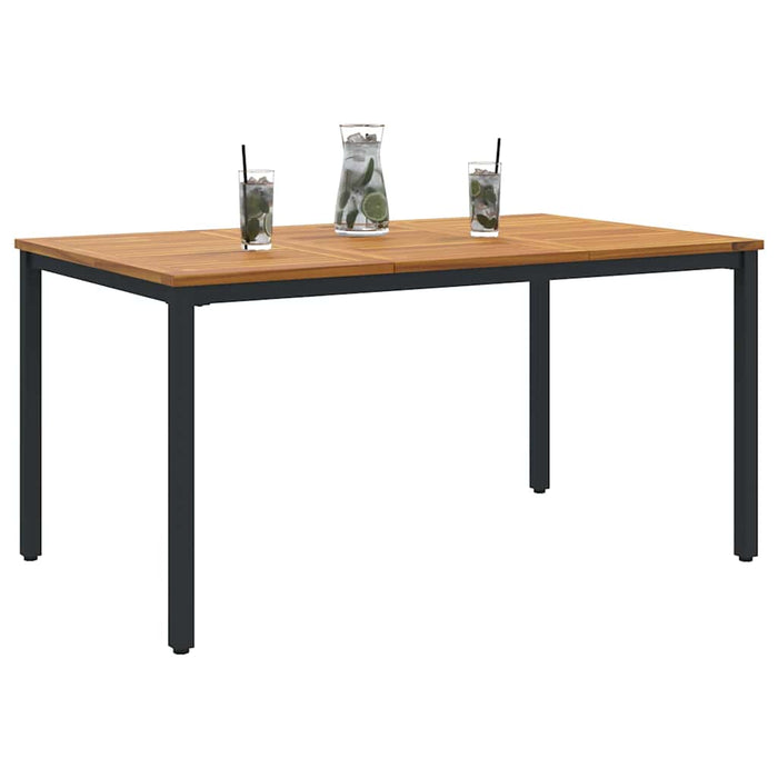 Masă de exterior Natural și Negru 150 x 90 x 75 cm WALTI