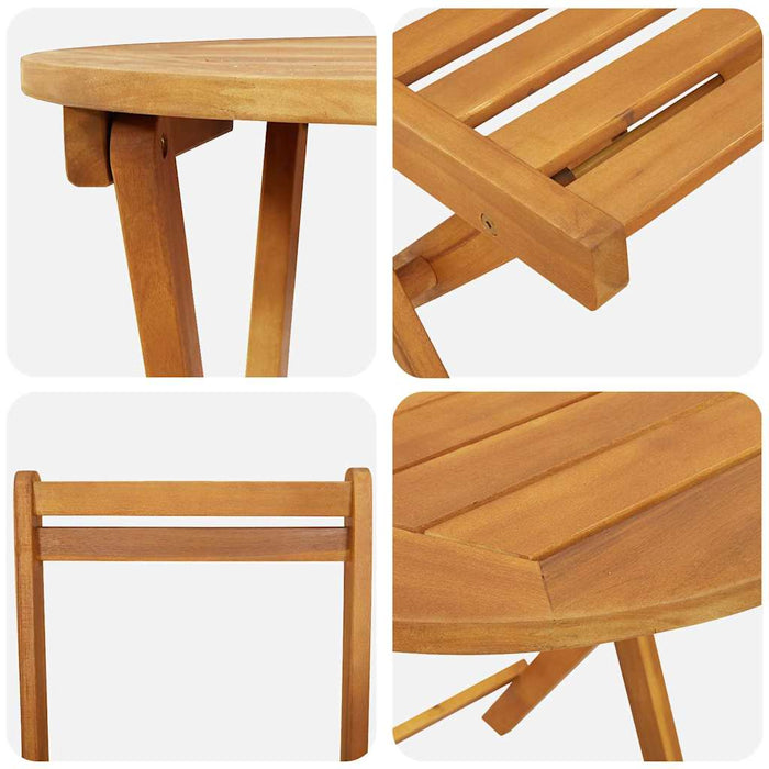 Set de masă pentru grădină cu pernă 3 pcs Ulei Natural - WALTI WALTI
