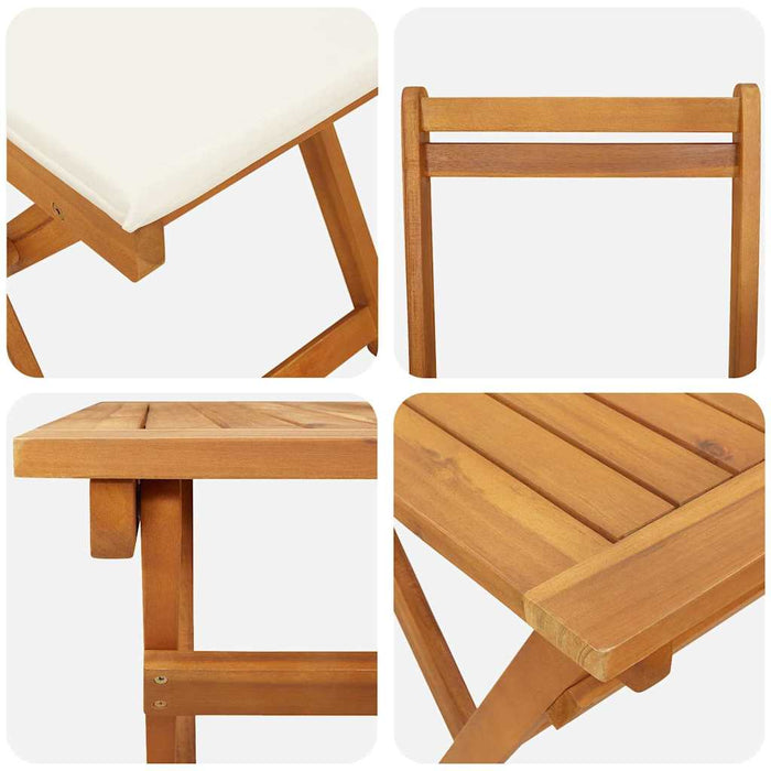 Set bistro cu pernă 5 pcs Ulei Natural Lemn Solid de Acacia - WALTI WALTI