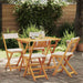 Set bistro cu pernă 5 pcs Ulei Natural Lemn Solid de Acacia - WALTI WALTI