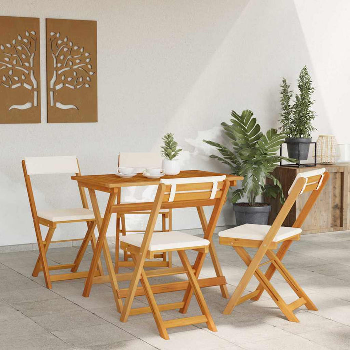 Set bistro cu pernă 5 pcs Ulei Natural Lemn Solid de Acacia - WALTI WALTI