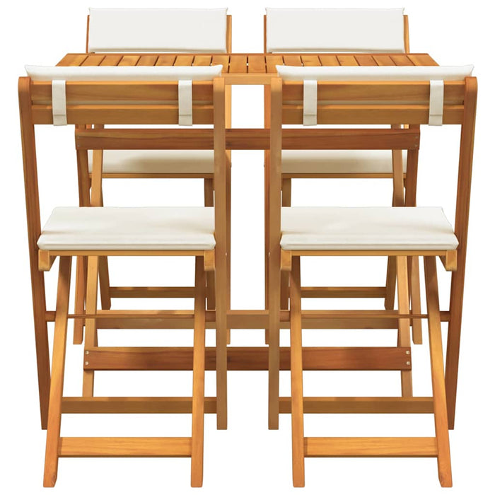 Set bistro cu pernă 5 pcs Ulei Natural Lemn Solid de Acacia - WALTI WALTI