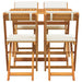 Set bistro cu pernă 5 pcs Ulei Natural Lemn Solid de Acacia - WALTI WALTI
