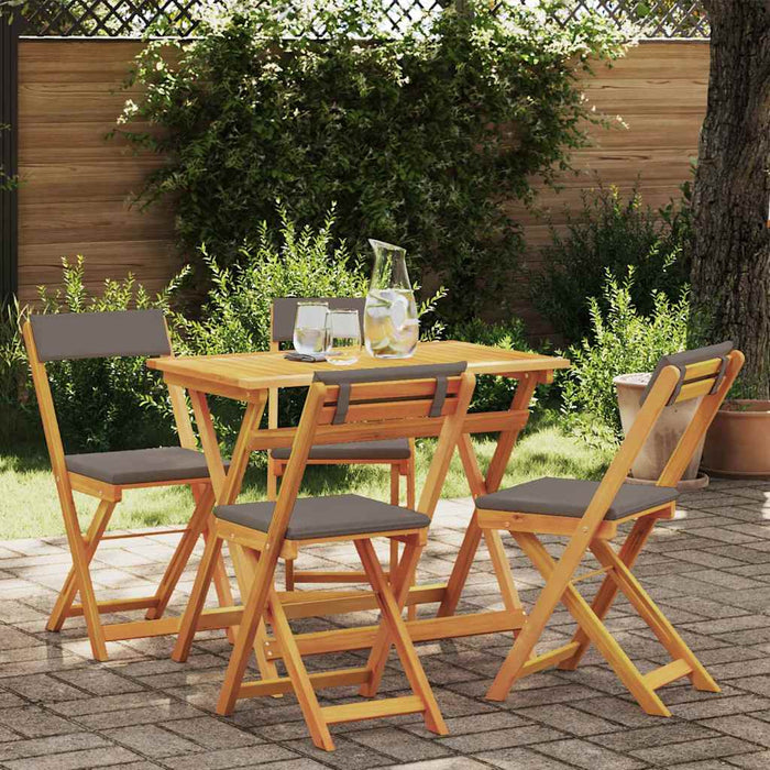 Set bistro cu pernă 5 pcs Ulei Natural Lemn Solid de Acacia - WALTI WALTI