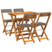 Set bistro cu pernă 5 pcs Ulei Natural Lemn Solid de Acacia - WALTI WALTI