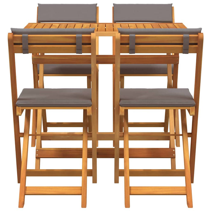 Set bistro cu pernă 5 pcs Ulei Natural Lemn Solid de Acacia - WALTI WALTI
