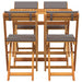 Set bistro cu pernă 5 pcs Ulei Natural Lemn Solid de Acacia - WALTI WALTI