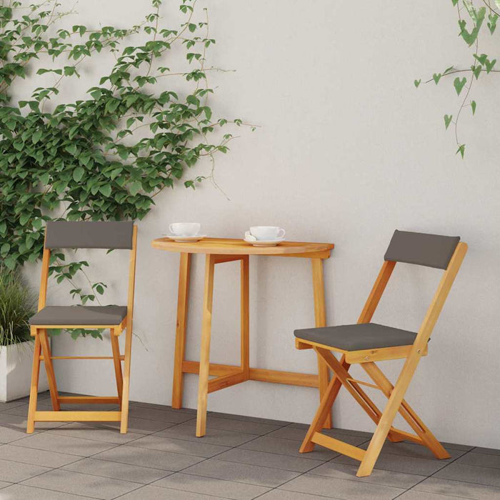 Set bistro cu pernă 3 pcs Ulei Natural Lemn Solid de Acacia - WALTI WALTI