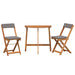 Set bistro cu pernă 3 pcs Ulei Natural Lemn Solid de Acacia - WALTI WALTI