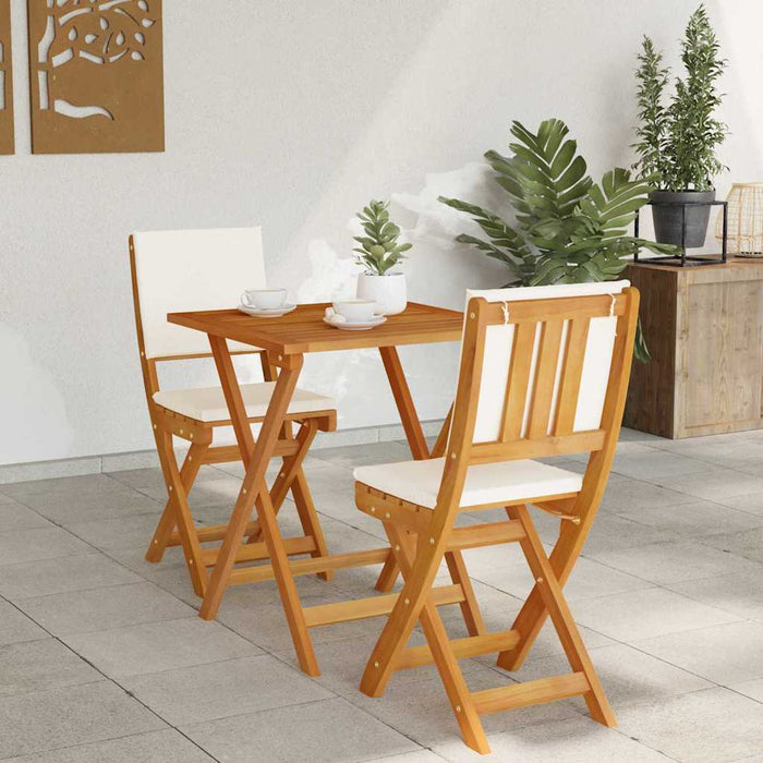 Set bistro cu pernă 3 pcs Ulei Natural Lemn Solid de Acacia - WALTI WALTI