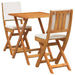 Set bistro cu pernă 3 pcs Ulei Natural Lemn Solid de Acacia - WALTI WALTI