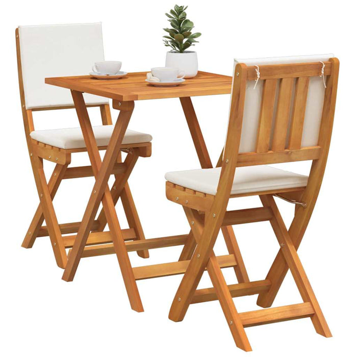Set bistro cu pernă 3 pcs Ulei Natural Lemn Solid de Acacia - WALTI WALTI