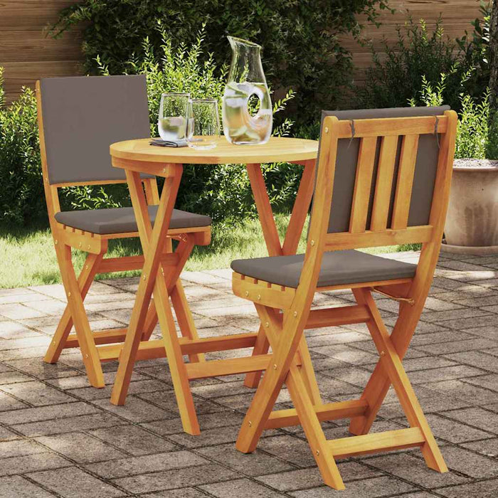 Set bistro cu pernă 3 pcs Ulei Natural Lemn Solid de Acacia WALTI