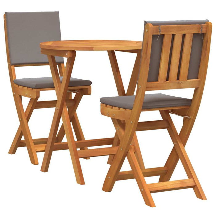 Set bistro cu pernă 3 pcs Ulei Natural Lemn Solid de Acacia WALTI