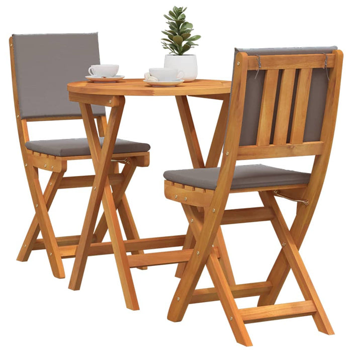Set bistro cu pernă 3 pcs Ulei Natural Lemn Solid de Acacia WALTI