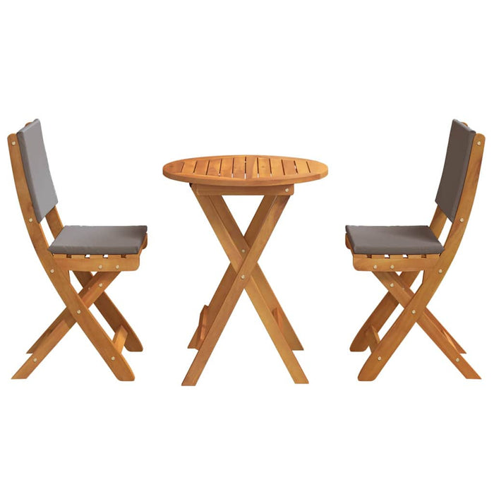 Set bistro cu pernă 3 pcs Ulei Natural Lemn Solid de Acacia WALTI