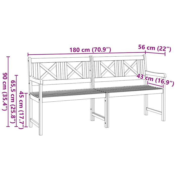 Bancă de grădină Maro 180 x 56 x 90 cm Lemn Solid de Acacia - WALTI WALTI