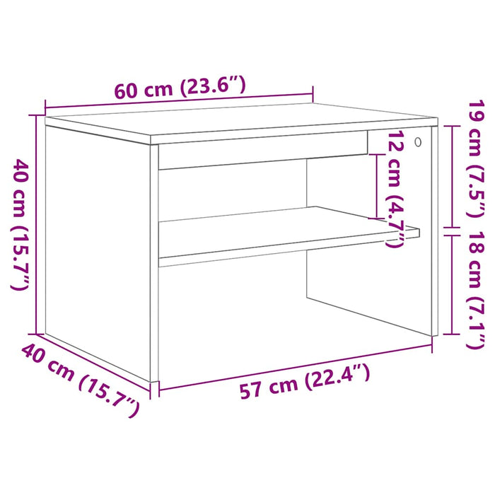 Dulap TV Stejar Sonoma 60x40x40 cm Lemn prelucrat - WALTI WALTI